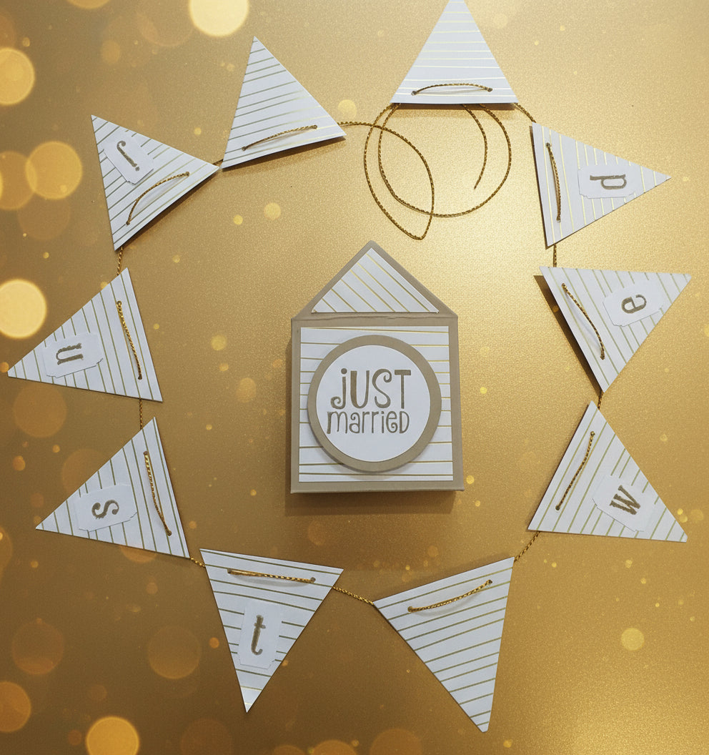 Mini Just Wed Banner in a Box - Choice of 2 Colours