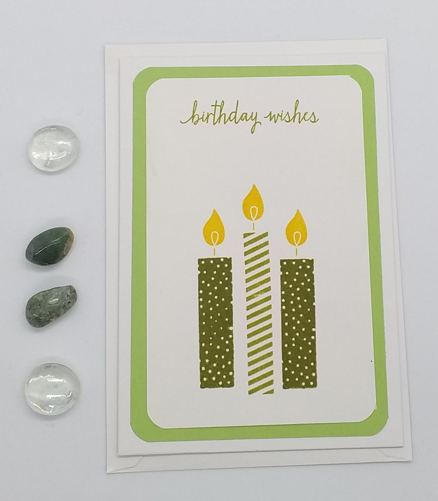 Birthday card with candles and 'Happy Birthday' text on a colorful background with balloons and confetti.