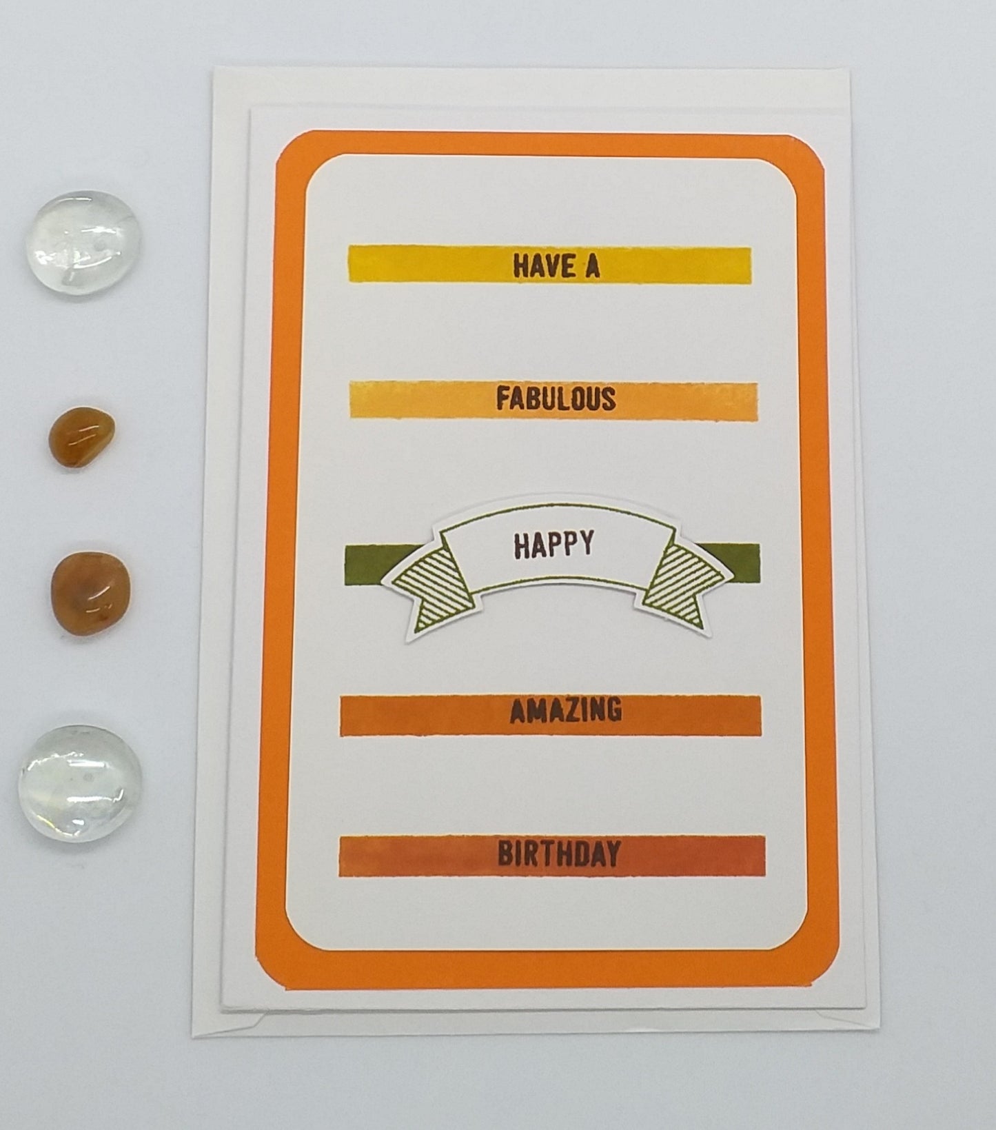 Birthday card with decorative text on an orange background