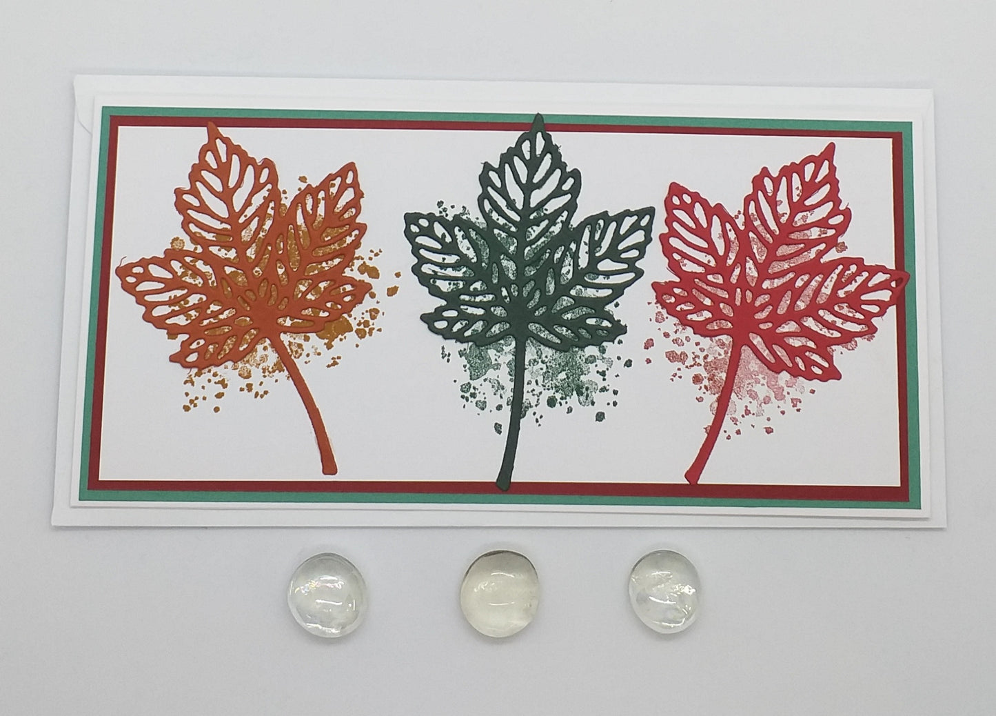 Slimline Trio of Leaves Card