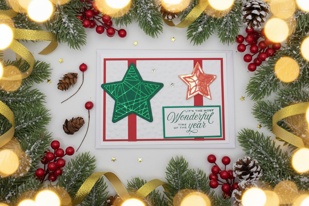 Most Wonderful Time Christmas card - Green