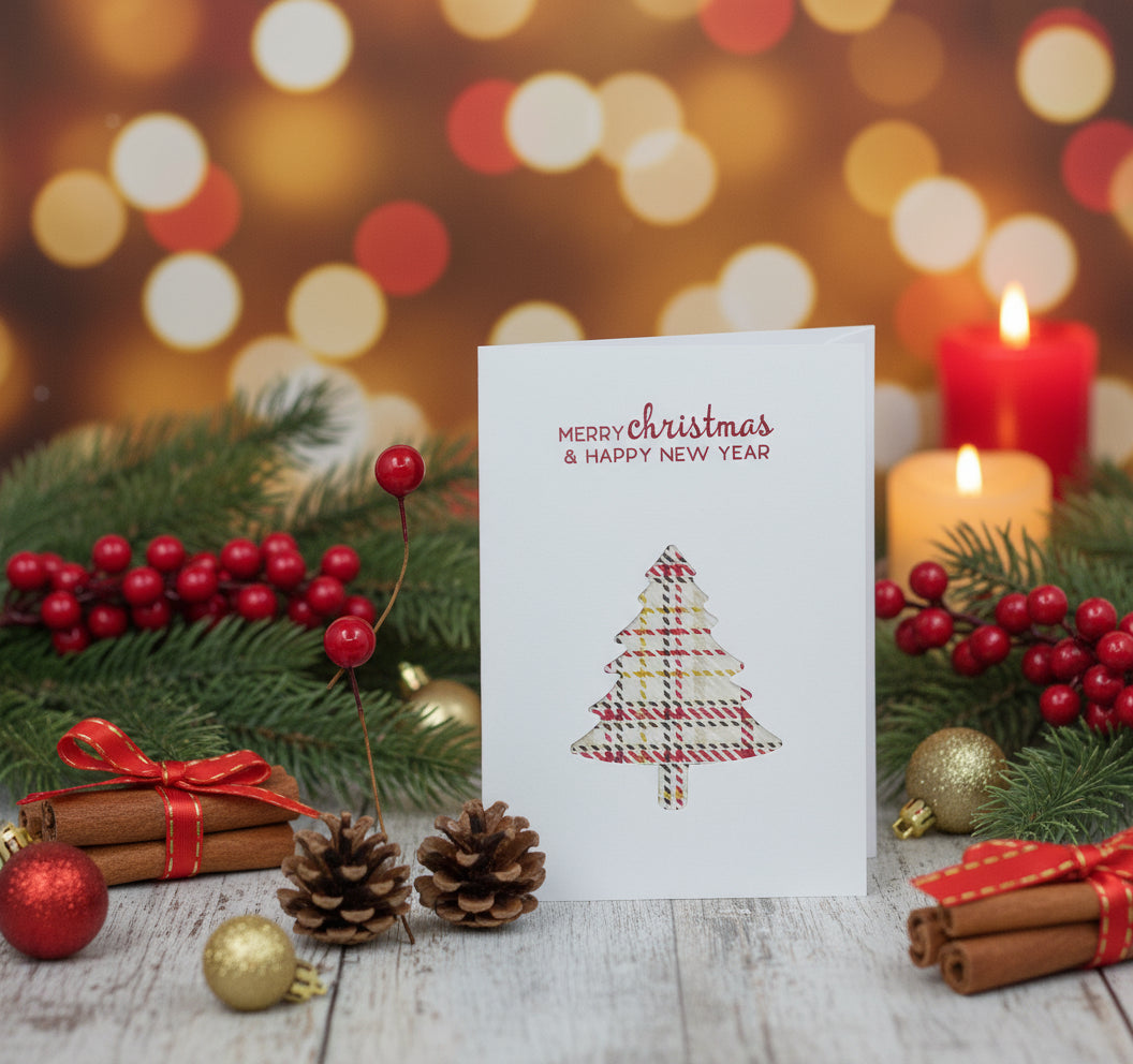 Tartan Christmas Tree Christmas Card