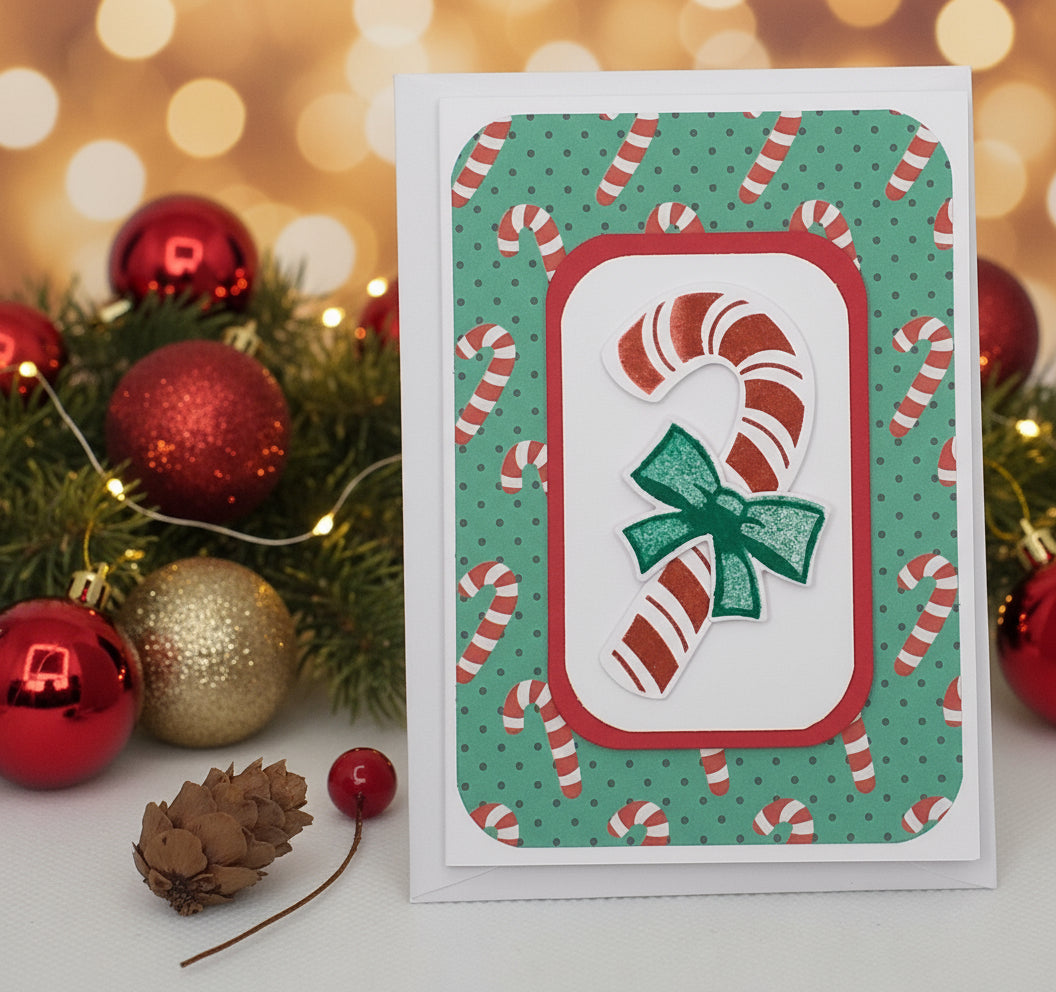 Candy Cane Layered Christmas Card