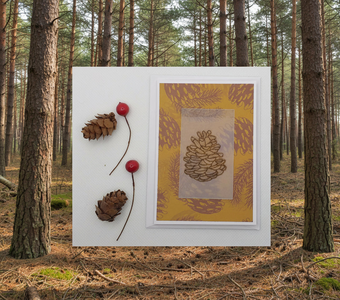 Pine Cones Christmas Card