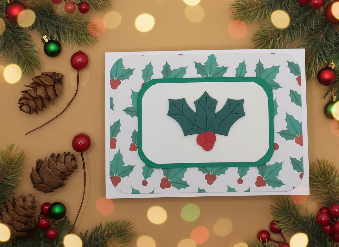 Holly & Berries Christmas Card
