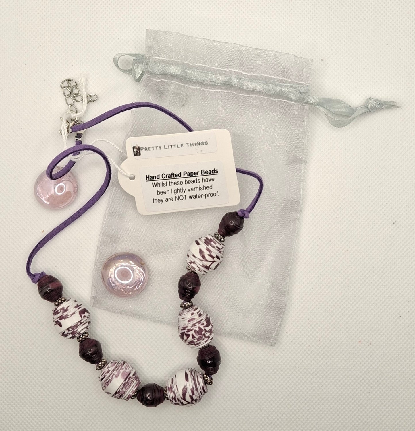 Hand Rolled Paper Bead Necklaces - Choice of 5 Colours