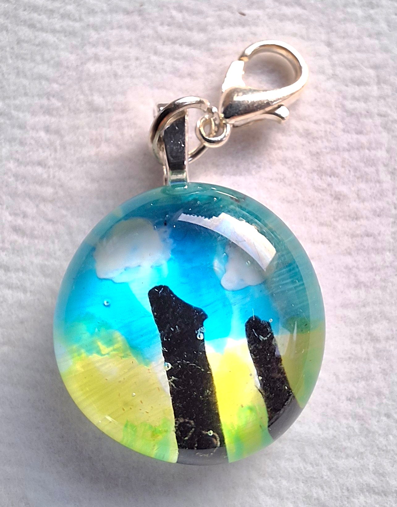 Hand Painted Glass Bag Charms - Choice of Designs