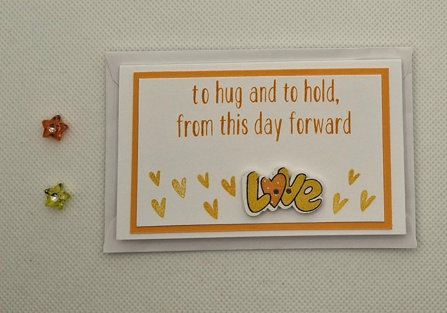 To Have and to Hold - Wee Love Button Card - Choice of Colours