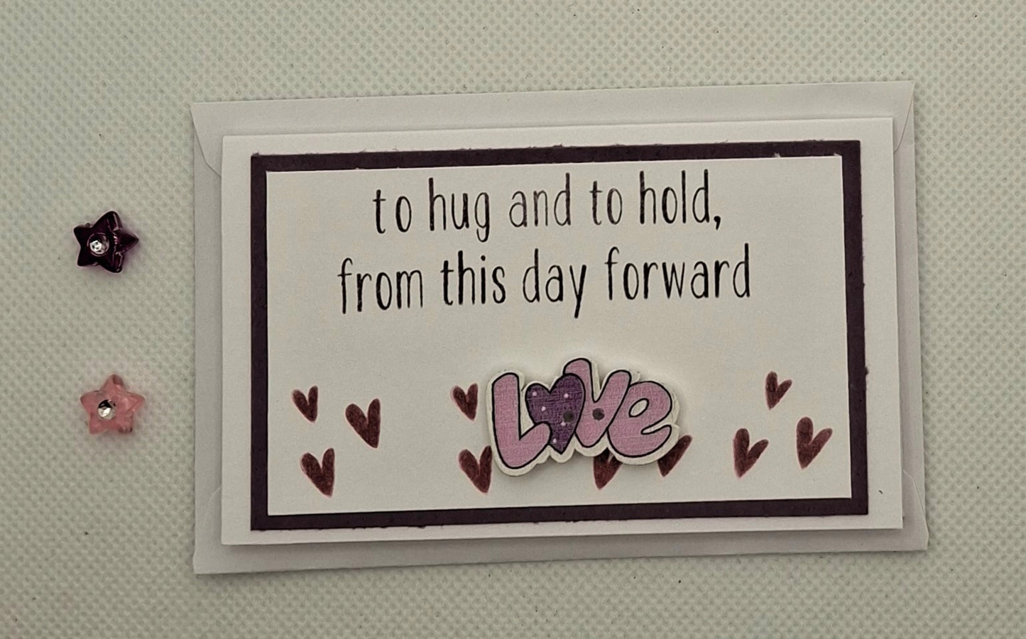 To Have and to Hold - Wee Love Button Card - Choice of Colours