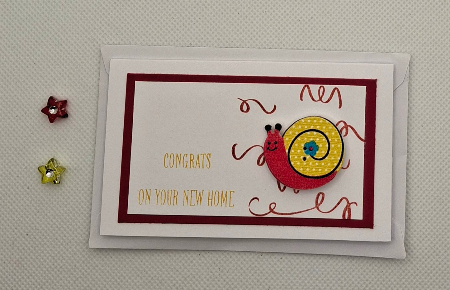 Congrats on your New Home - Wee Snail Button Card - Choice of 4 Colours