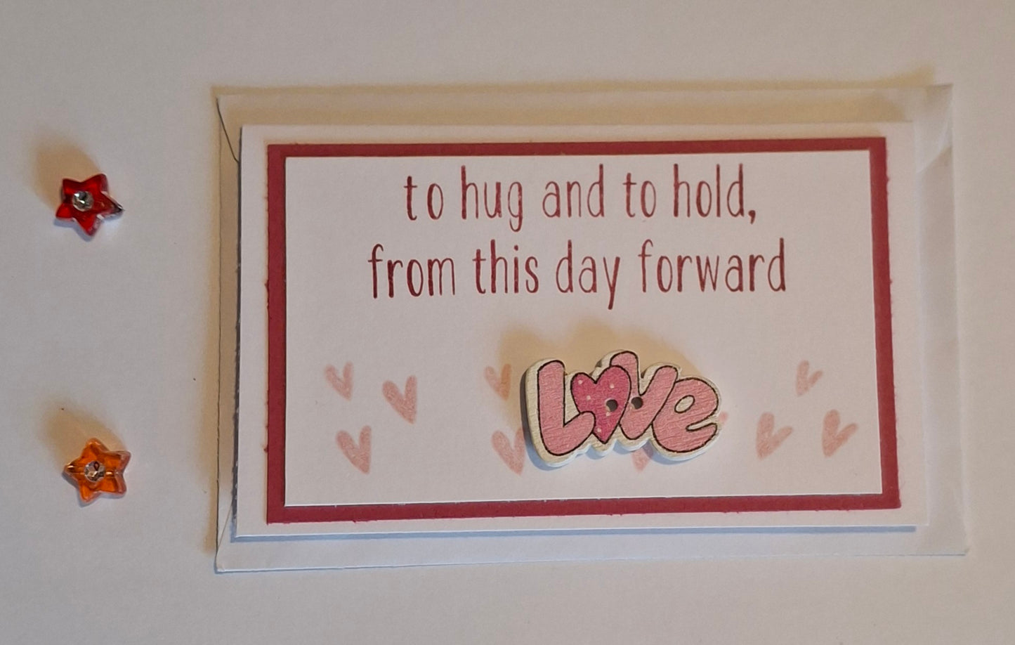 To Have and to Hold - Wee Love Button Card - Choice of Colours