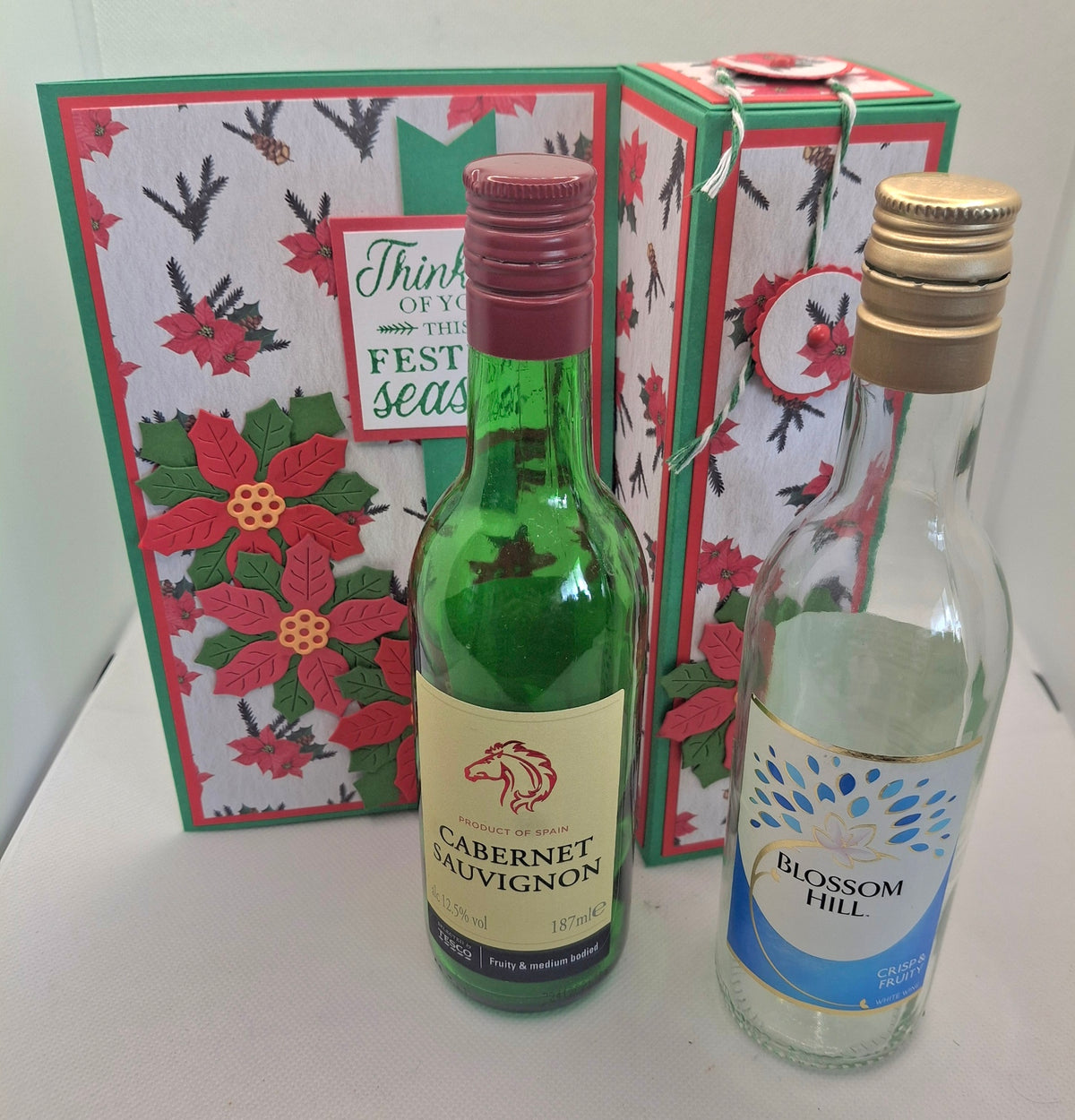 Poinsettia Thinking of You Wine Bottle Gift Card