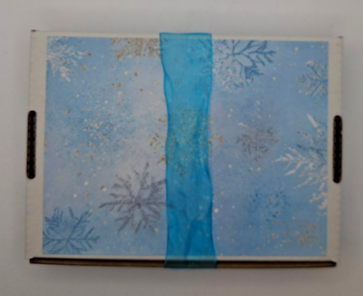 Blue & Silver Snowflake Christmas Divine Chocolate Gift Box – 4 Bars & 6 Minis