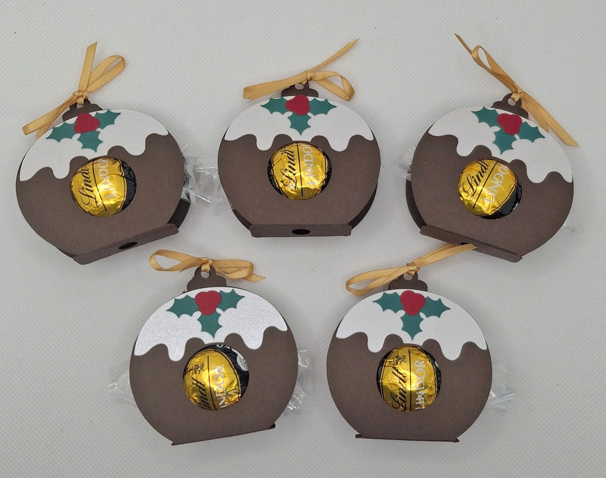 Handmade Christmas Pudding Lindor Dark Chocolate Holder