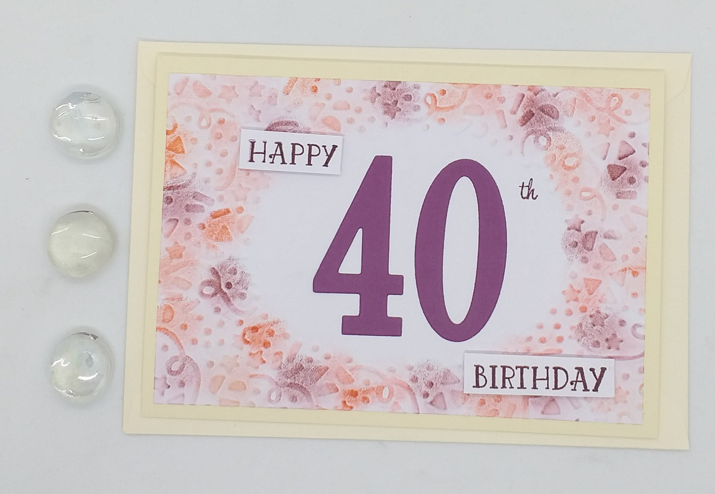40th Embossed Birthday Card