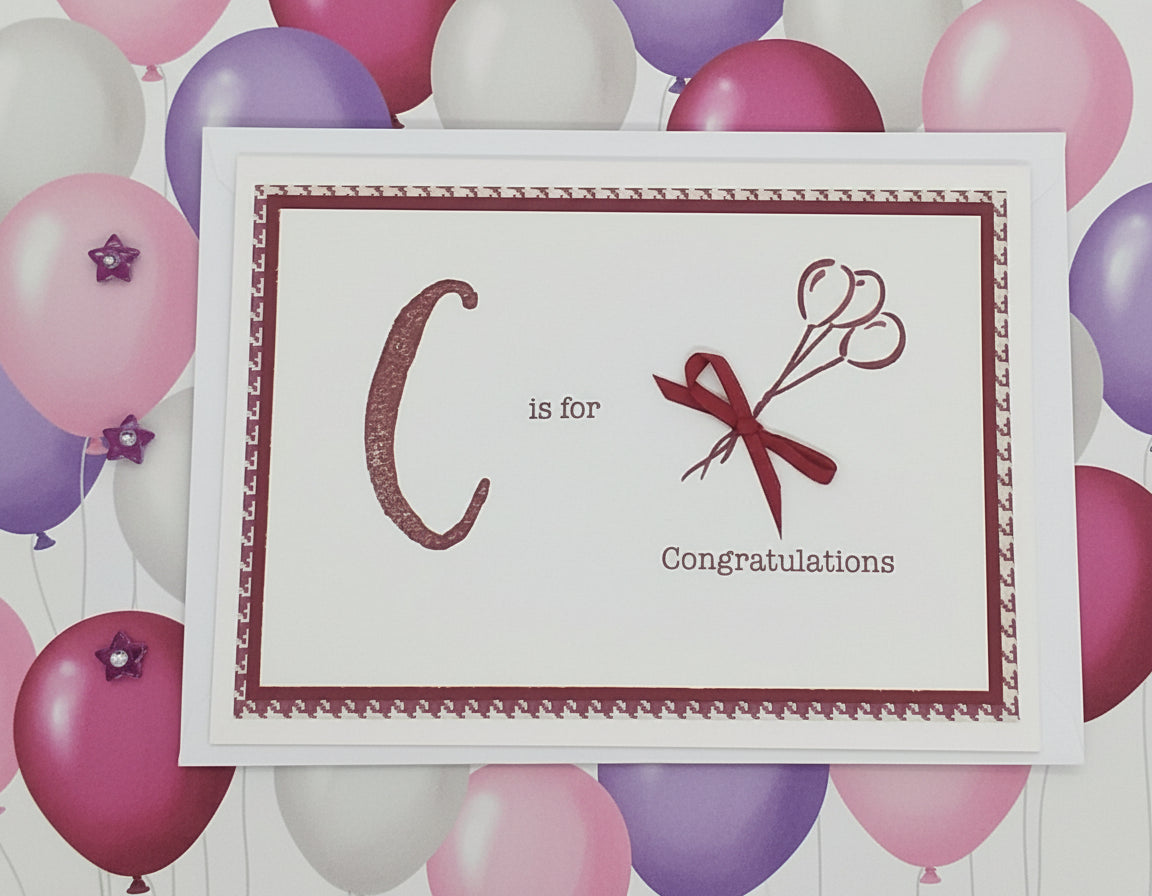 C is for Congratulations Card - Choice of 2 Colours