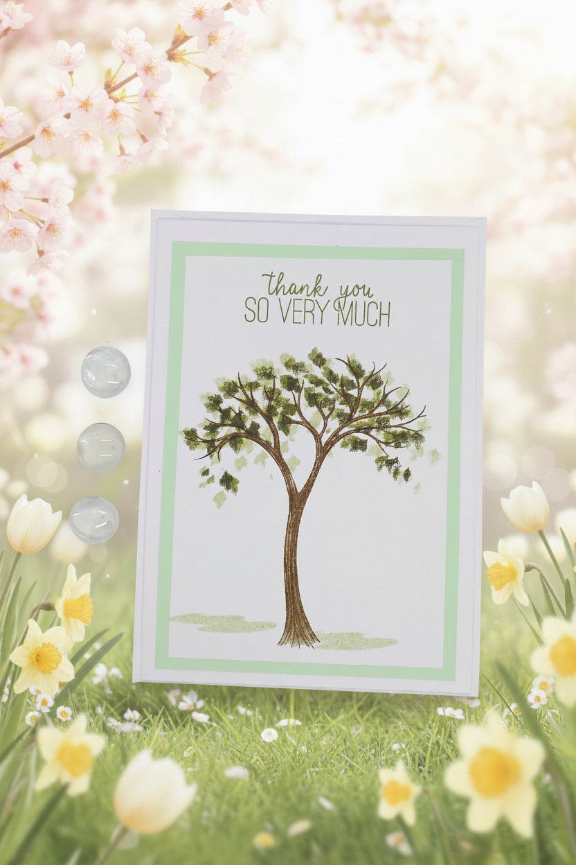 Large Thank You Card - Tree - Choice of Colours