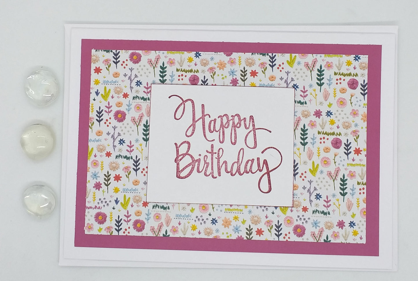 Large Birthday Card - Floral - Pink