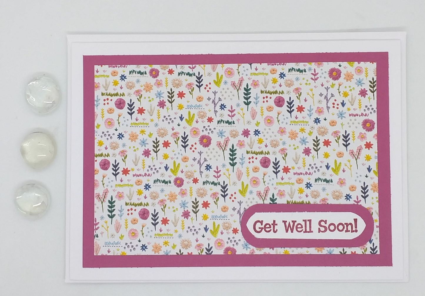 Large Get Well Card - Floral Pink