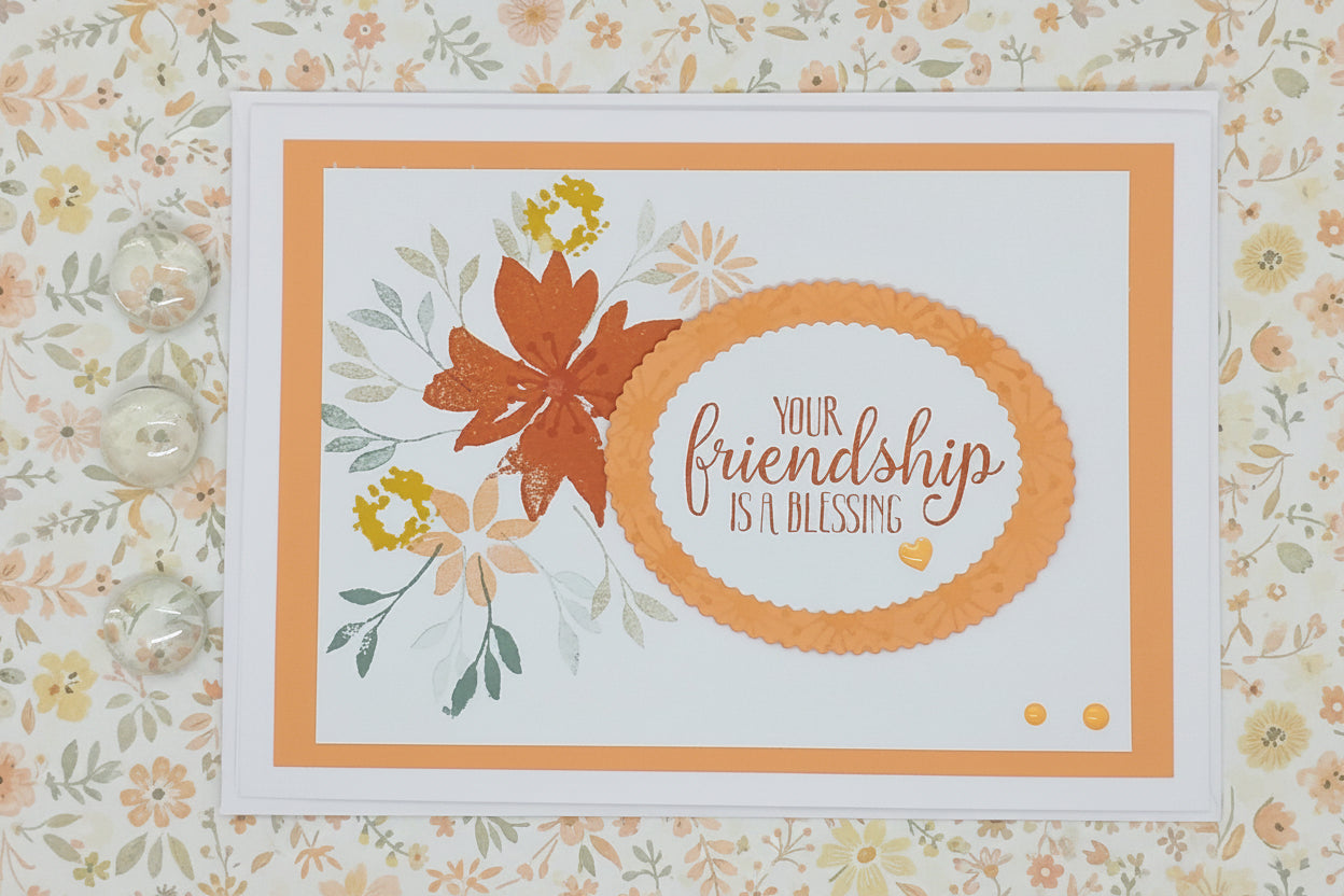 Large Your Friendship is a Blessing - Floral Peach