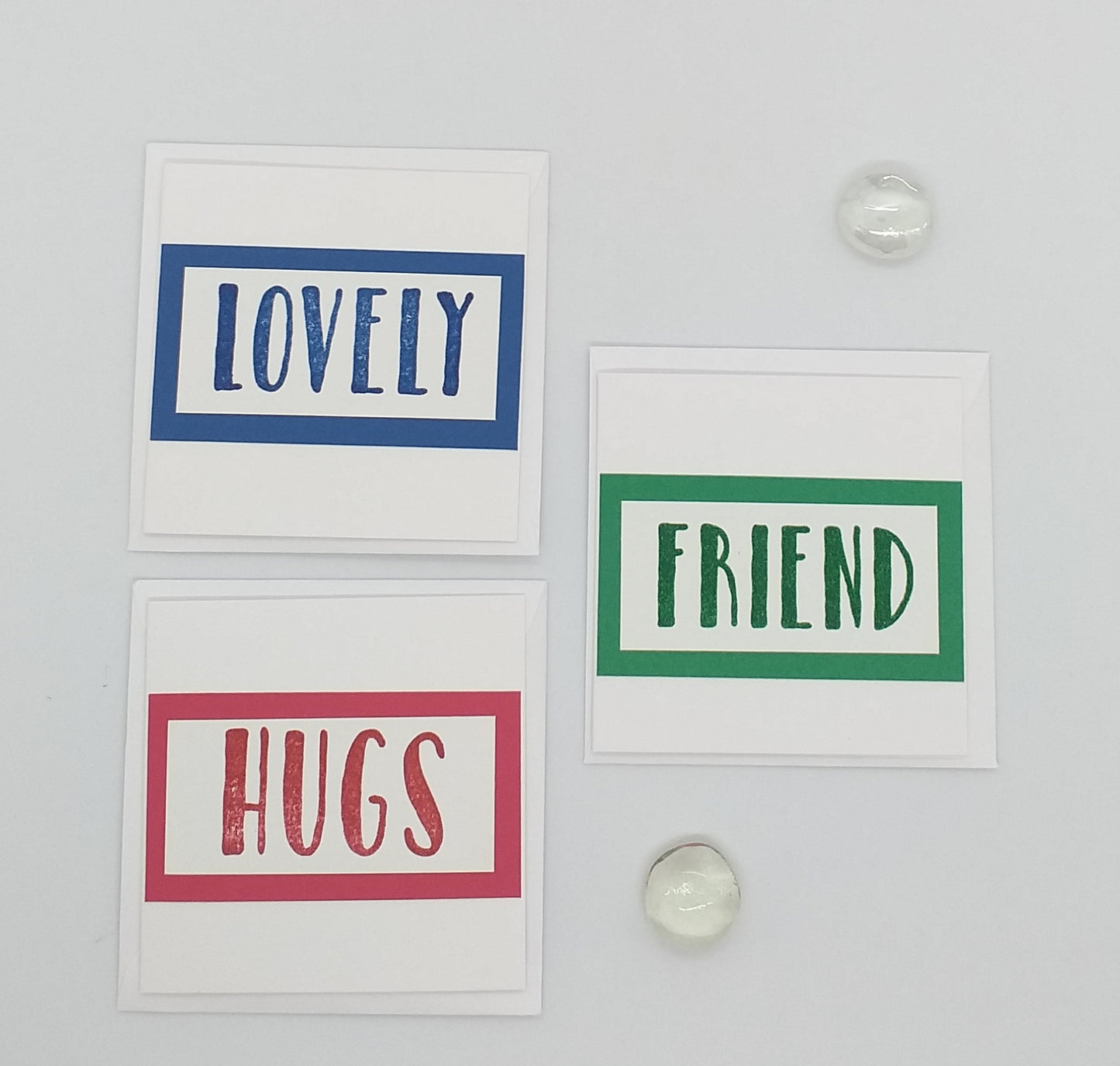 Mini Hand Stamped Statement Notelets - Set of 3