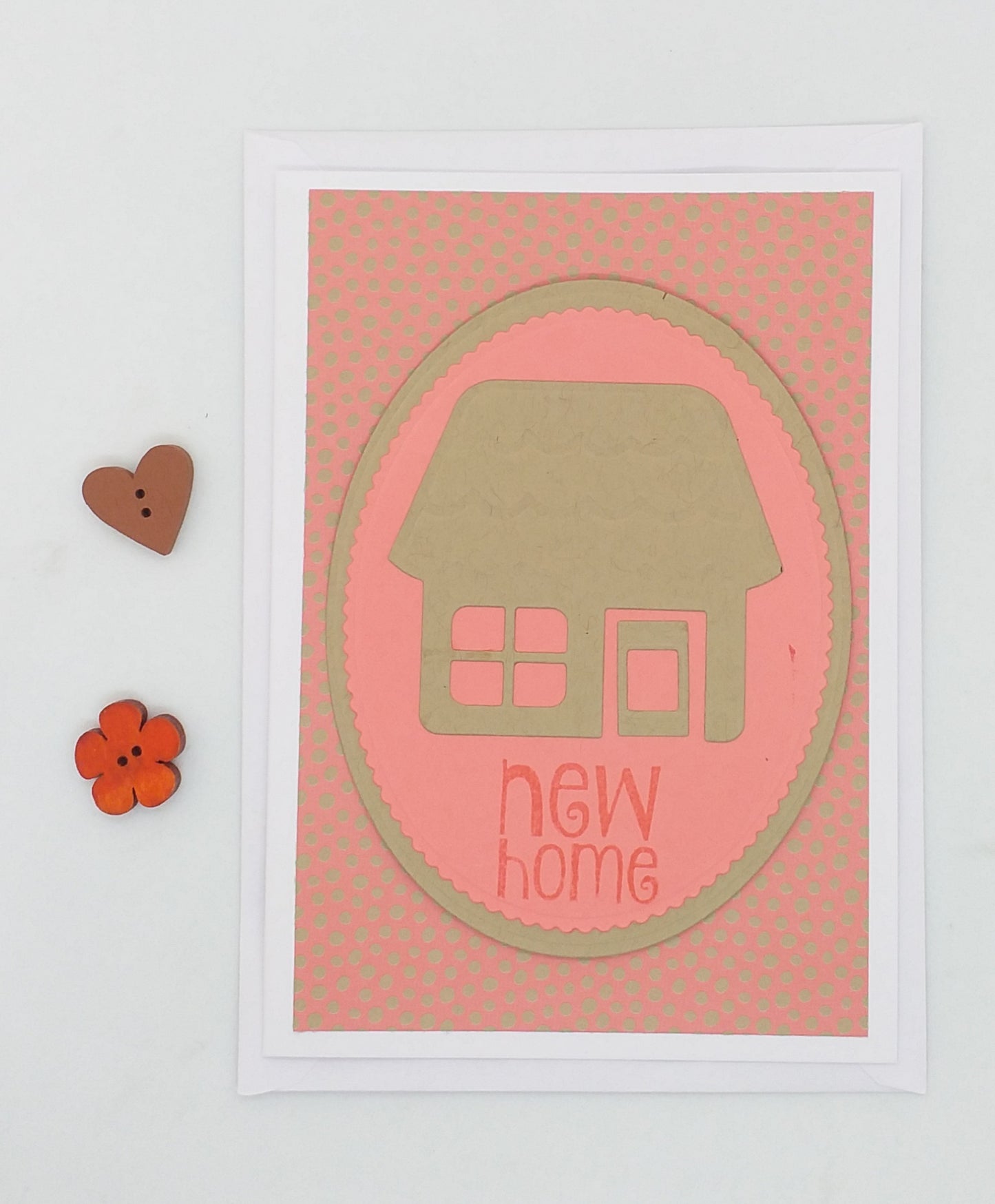 New Home Card - Polka Dot Background