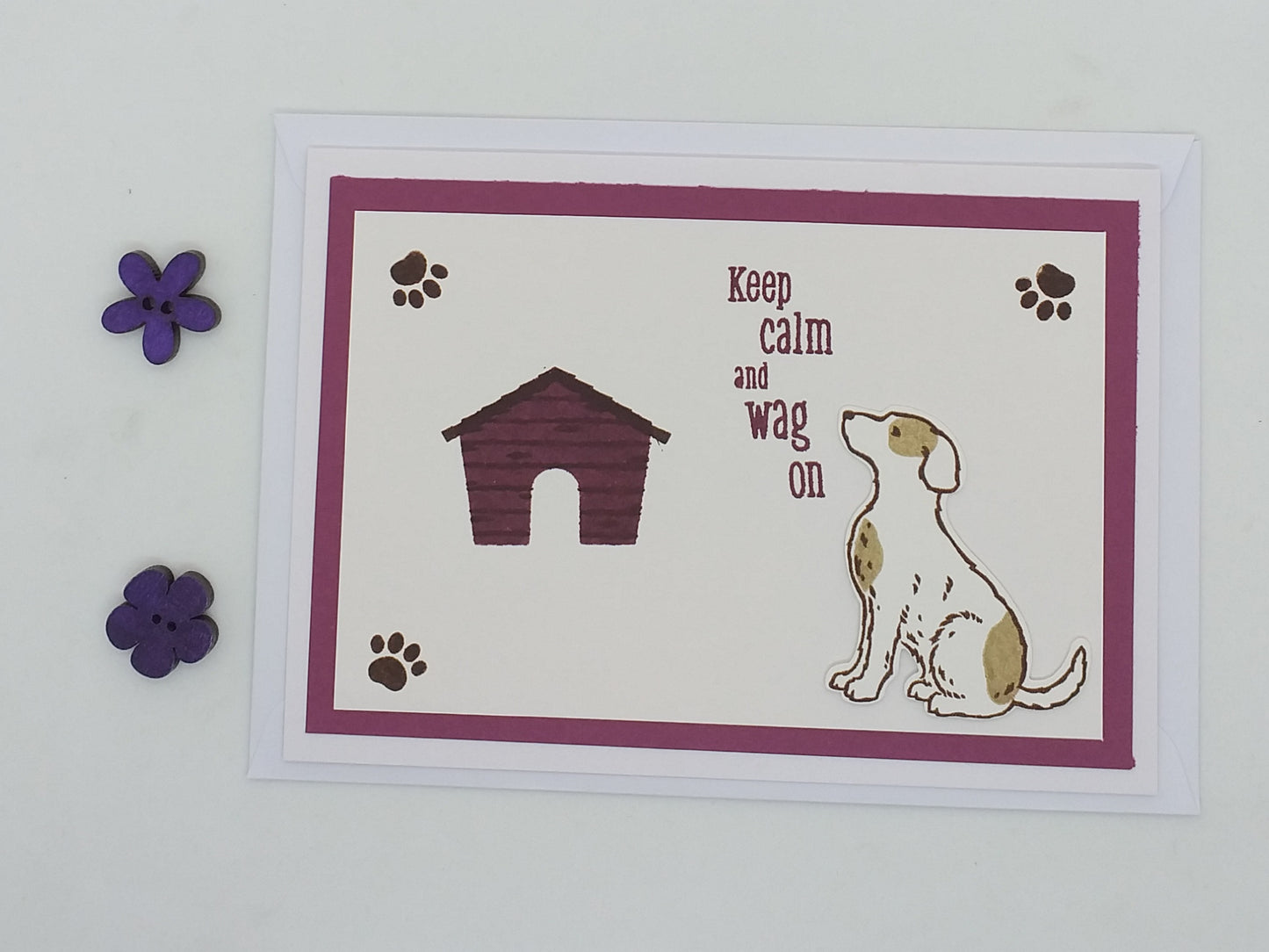 Keep Calm and Wag On Card - Maroon