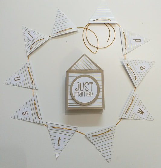 Mini Just Wed Banner in a Box - Choice of 2 Colours