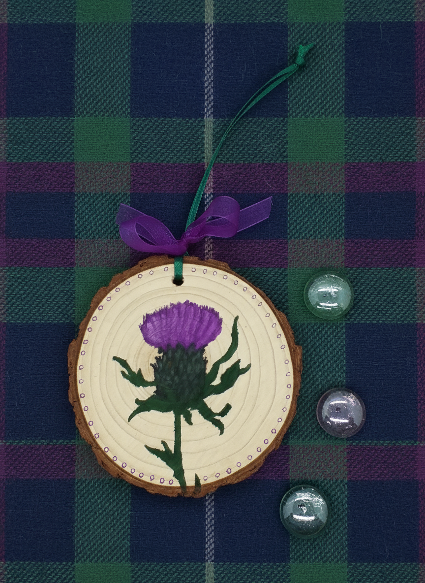 Wood Slice - Scottish Thistle