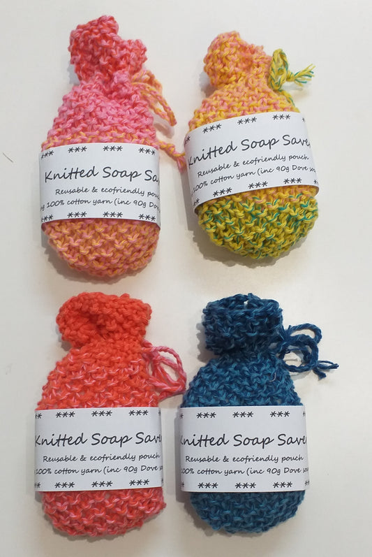 Knitted Soap Saver - 100% Cotton - Choice of Colours