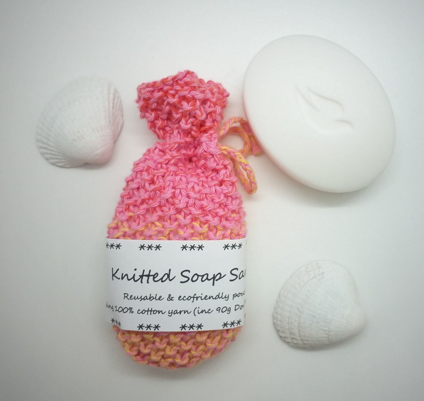 Knitted Soap Saver - 100% Cotton - Choice of Colours