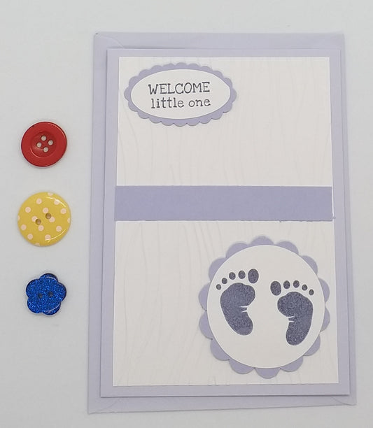 Welcome Little One Baby Card - Choice of 5 Colours