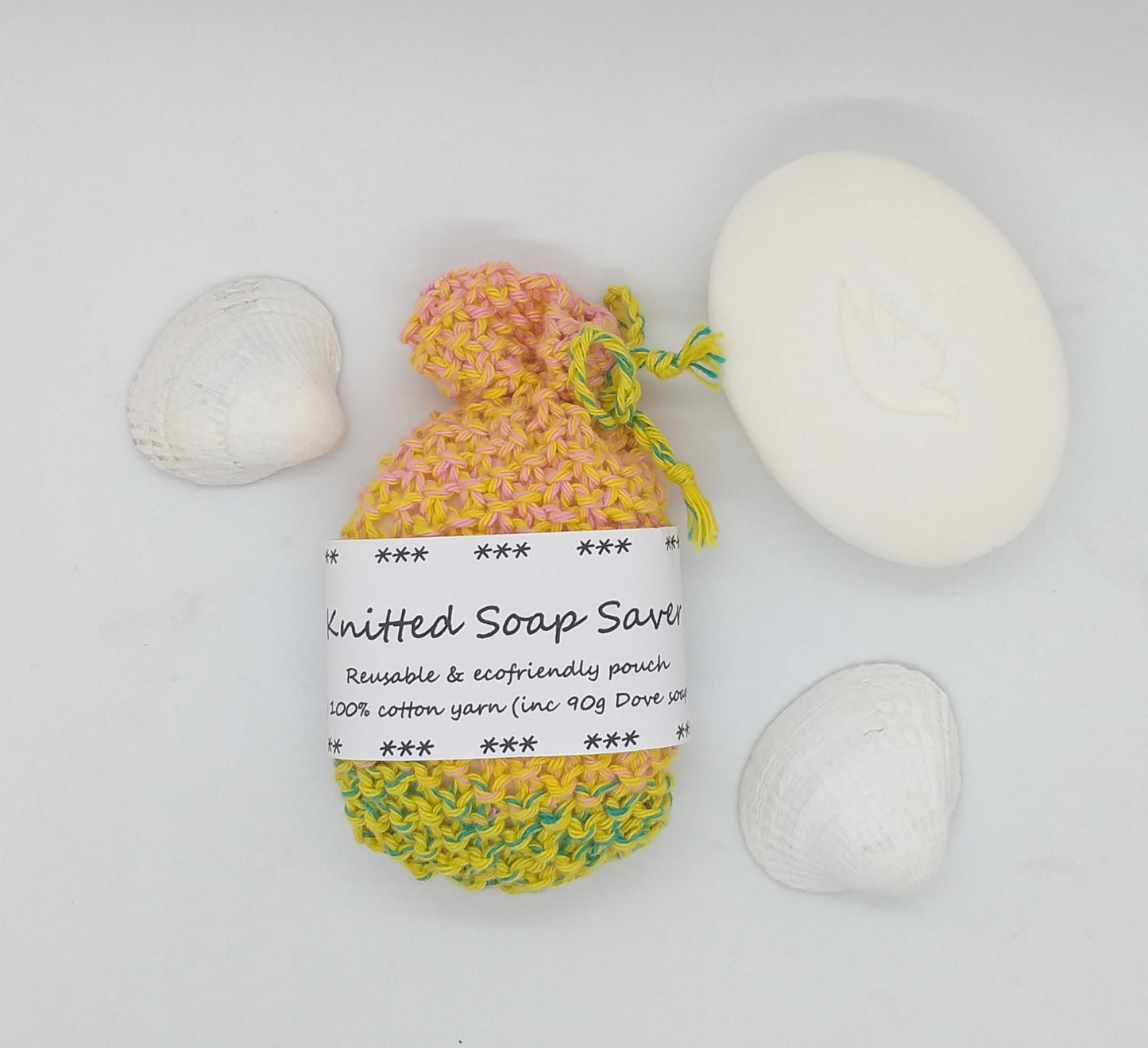 Knitted Soap Saver - 100% Cotton - Choice of Colours