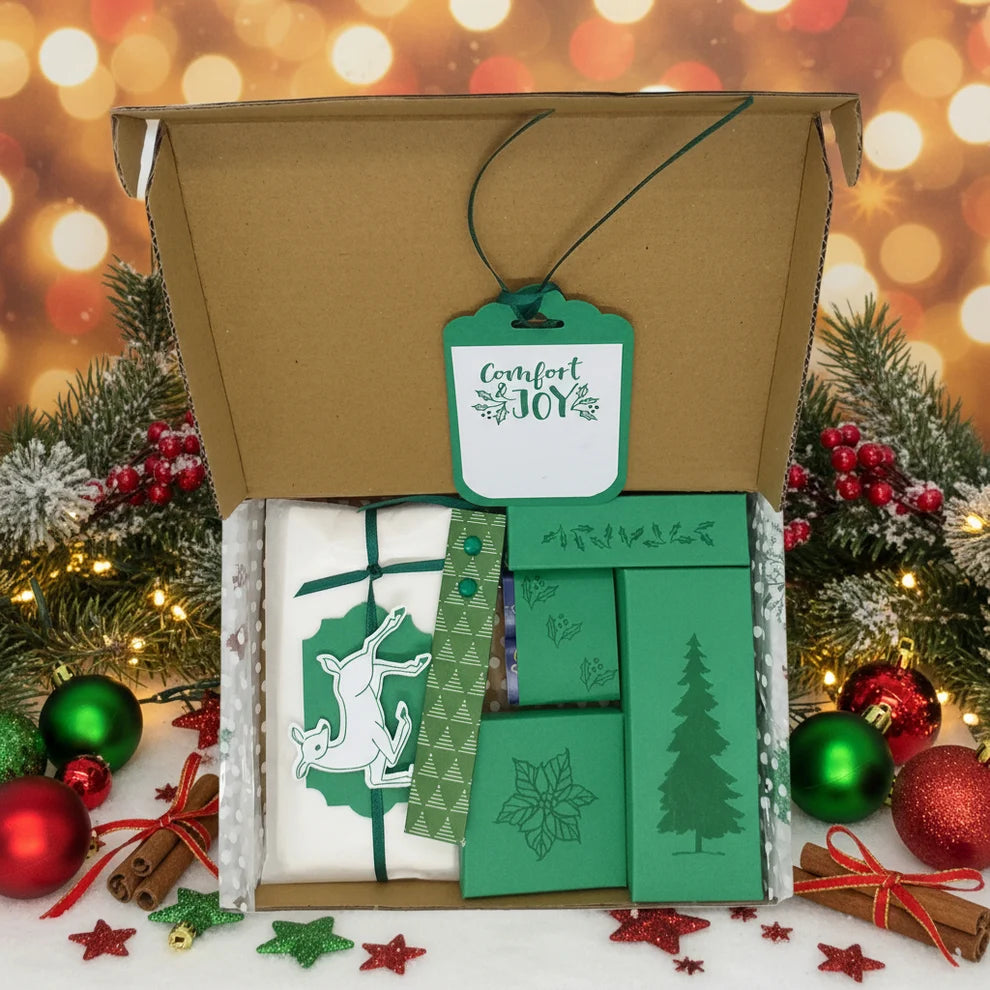 Green Comfort & Joy Christmas Gift Box