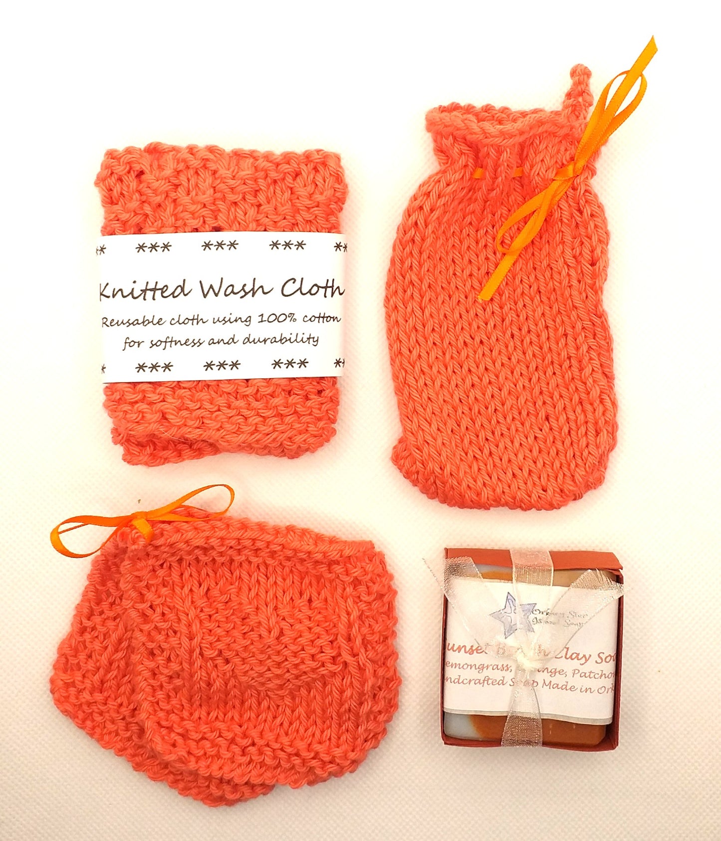 Hand Knitted Gift Box - Orange