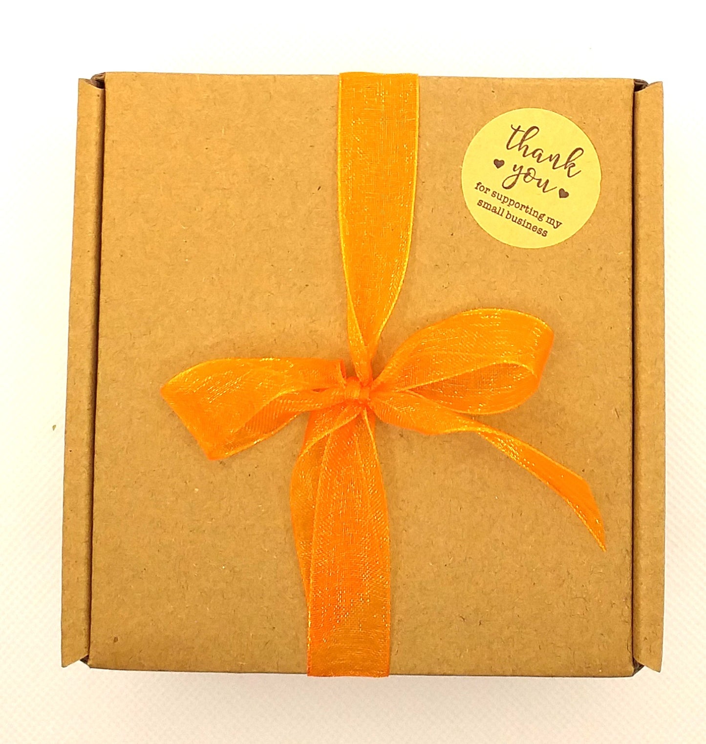 Hand Knitted Gift Box - Orange