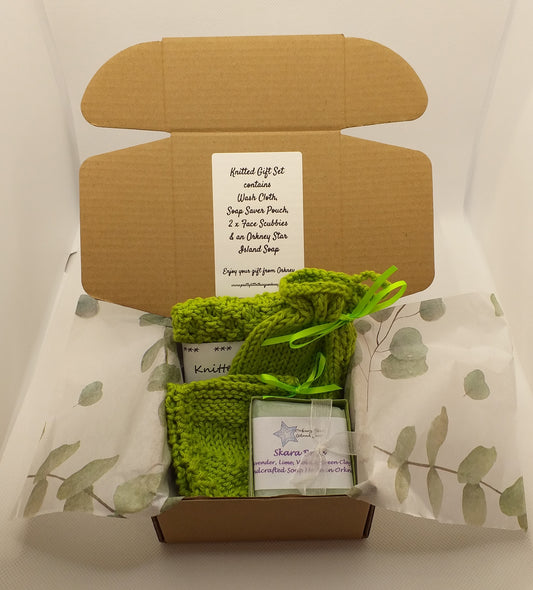 Hand Knitted Gift Box - Lime