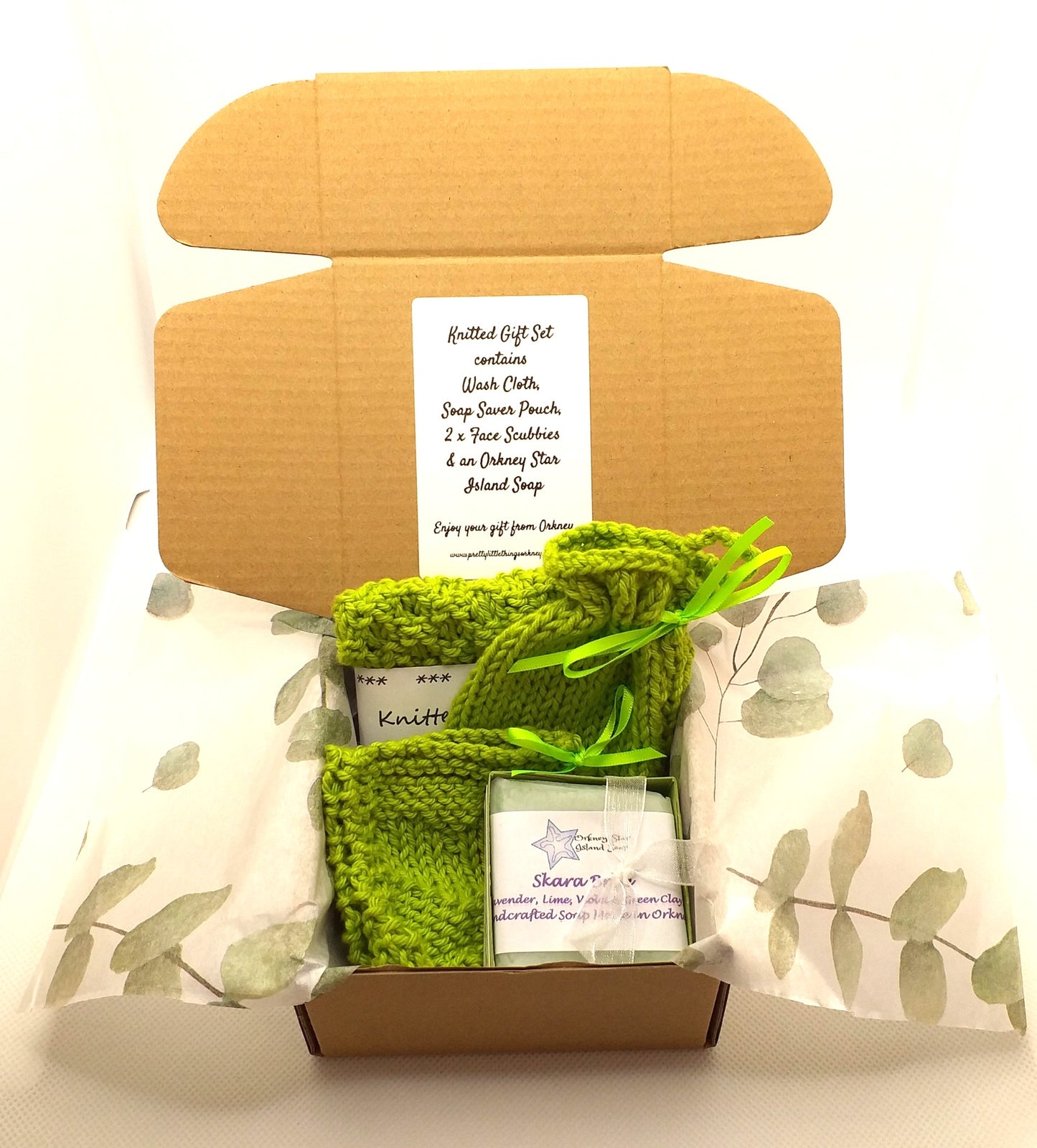 Hand Knitted Gift Box - Lime