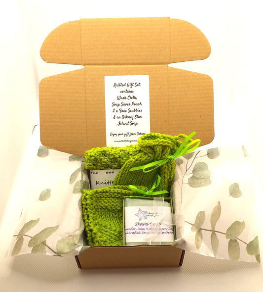 Hand Knitted Gift Box - Lime
