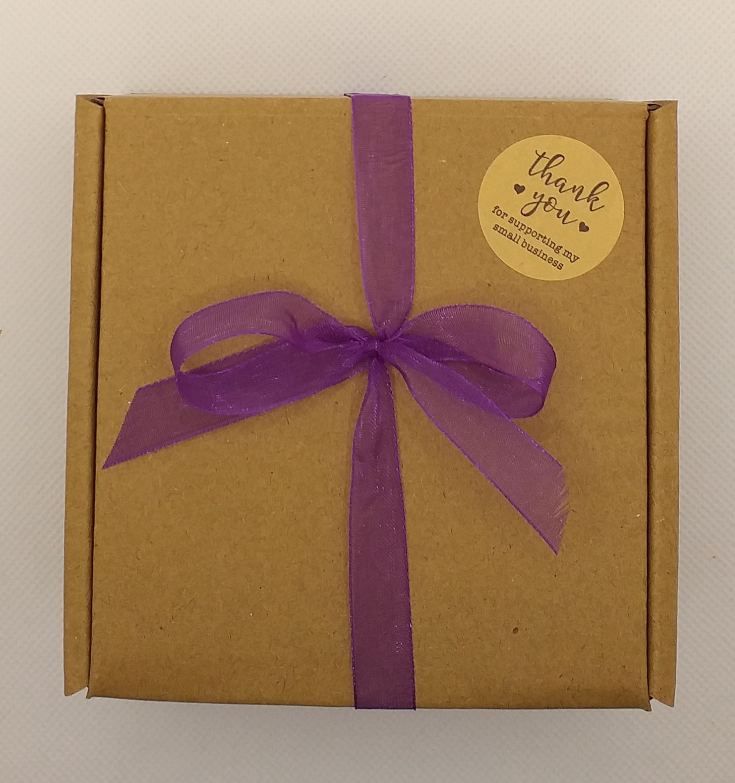 Hand Knitted Gift Box - Purple