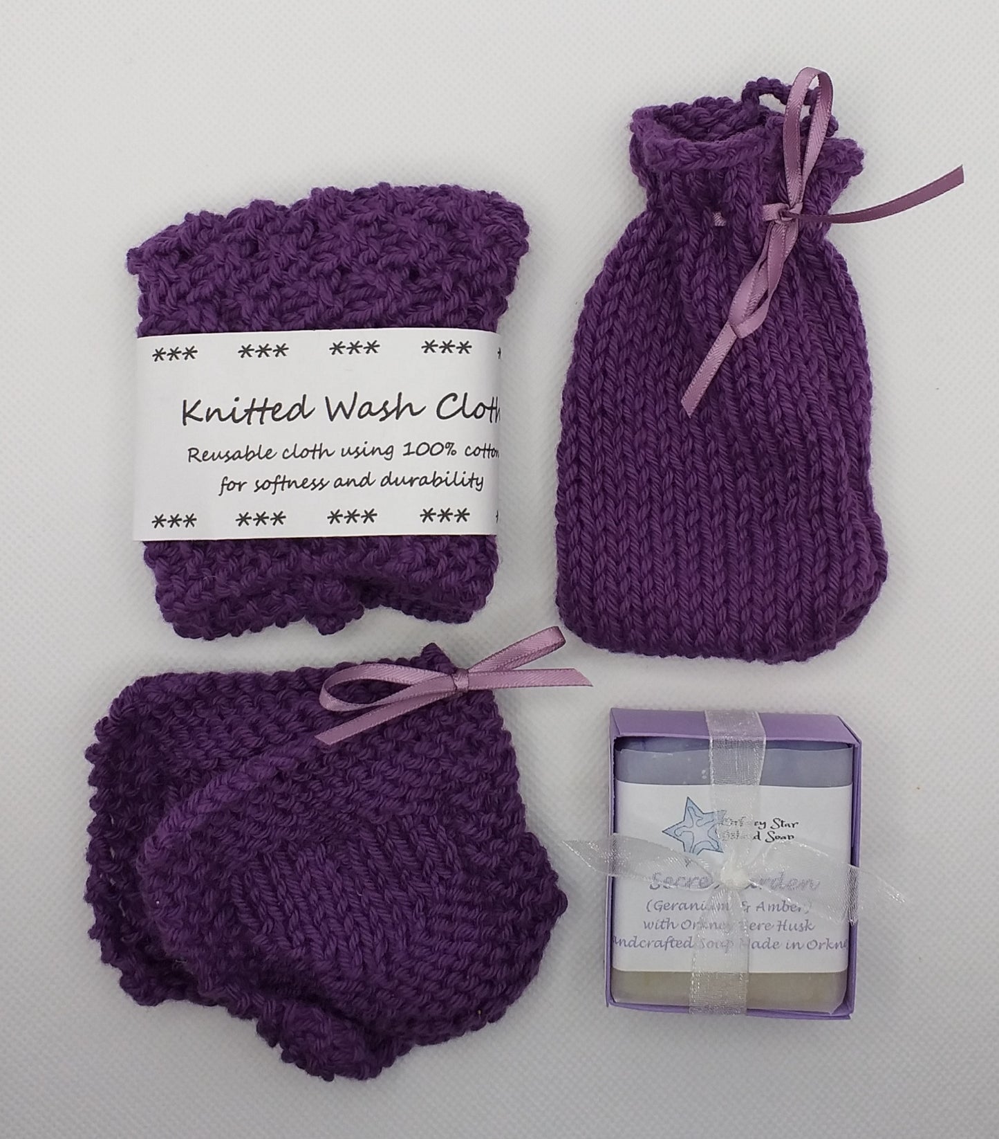 Hand Knitted Gift Box - Purple