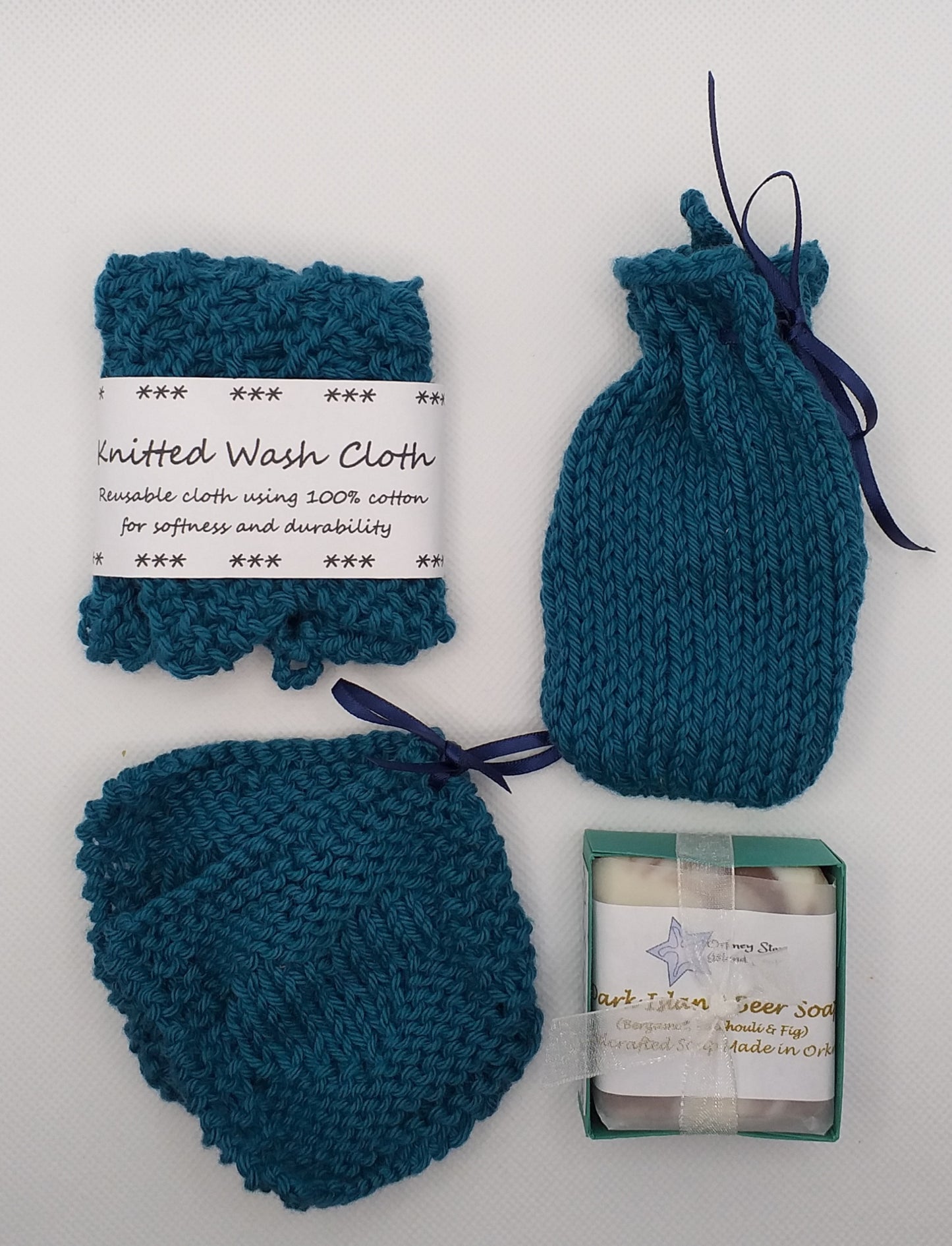 Hand Knitted Gift Box - Teal