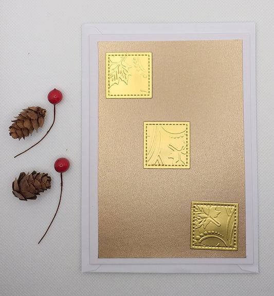 Gold Squares Christmas Card
