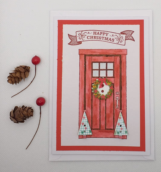 Front Door Button Christmas Card