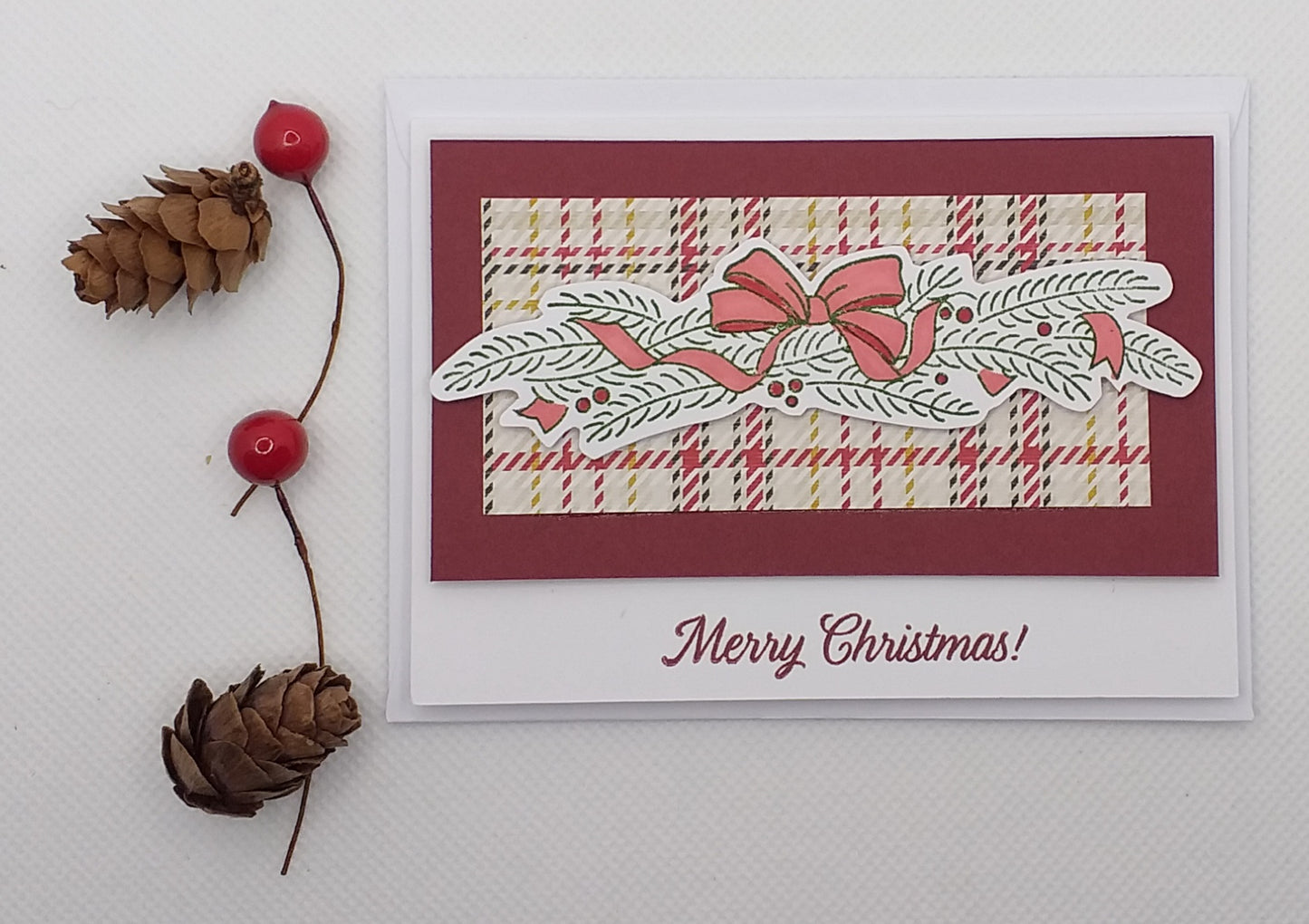 Garland Tartan Christmas Card