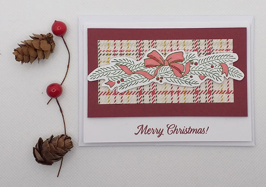 Garland Tartan Christmas Card