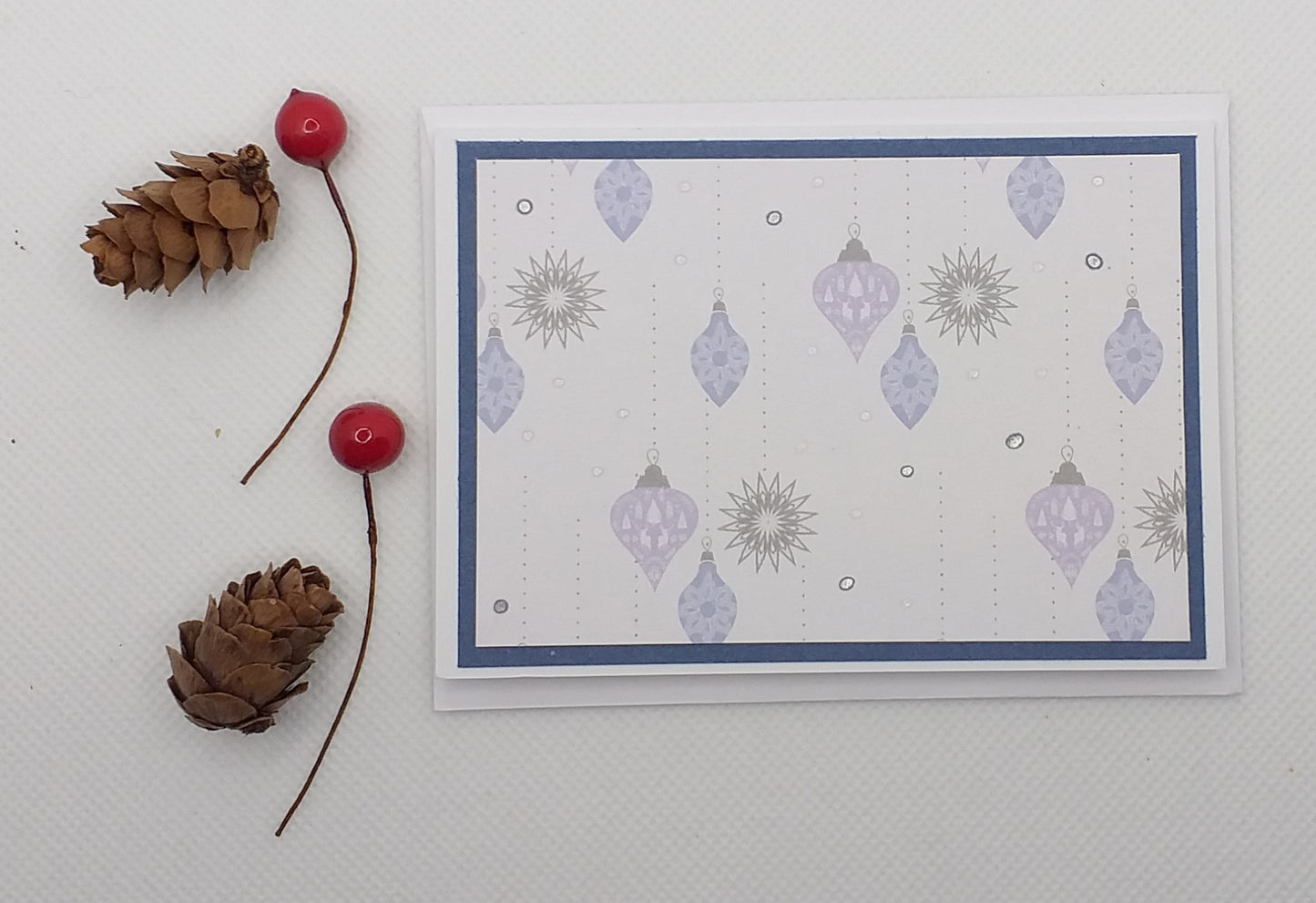 Hanging Baubles Christmas Card
