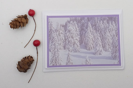 Snowy Tree Scene Christmas Card