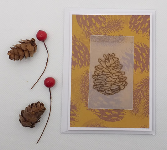 Pine Cones Christmas Card