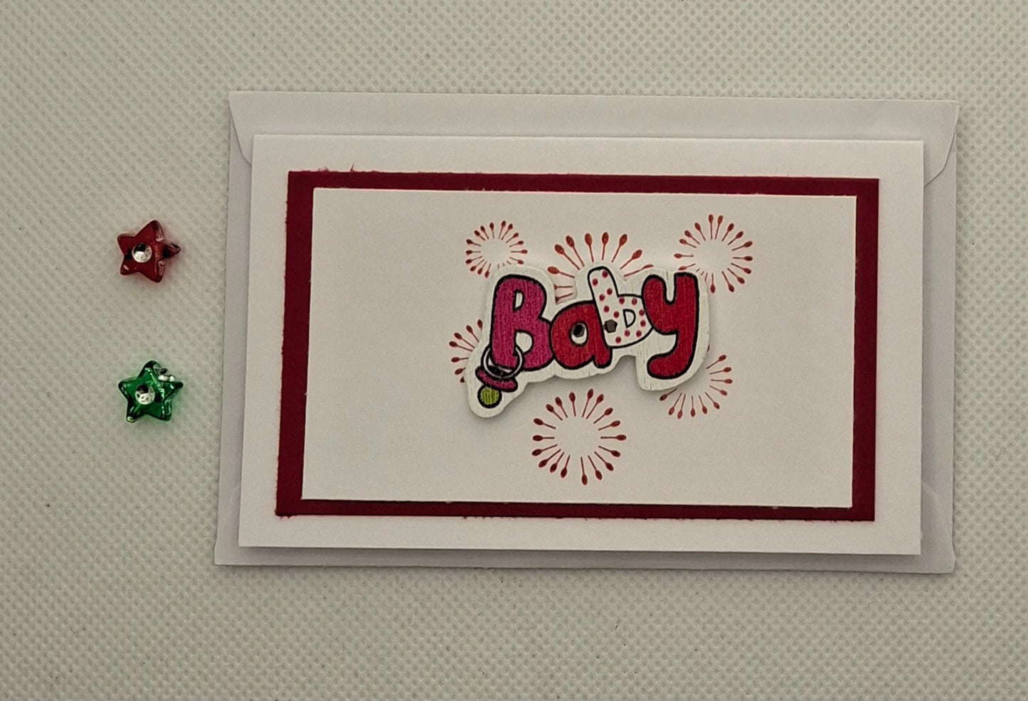 Baby - Wee Baby Button Card - Choice of 5 colours